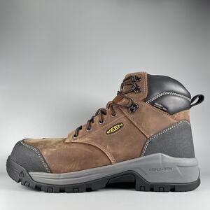 Keen Utility Evanston 6in Men’s 12 D Bison/Black Leather Waterproof Work Boots